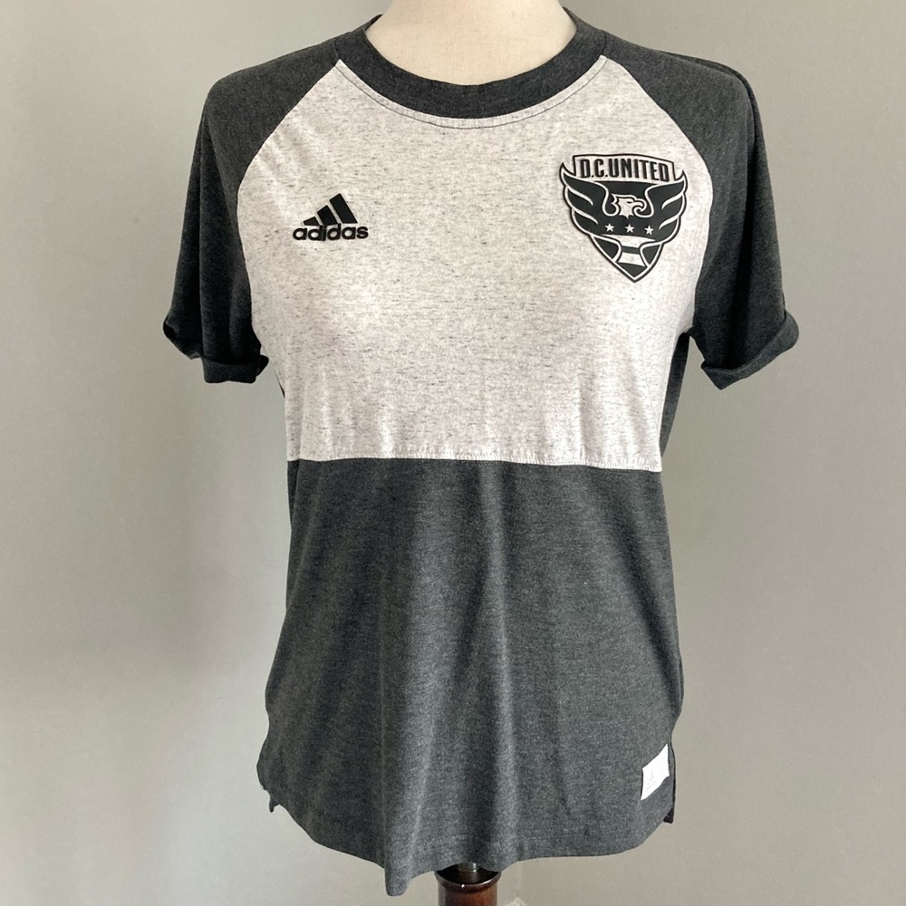Adidas MLS DC United Marled Grey Color Block Tee M